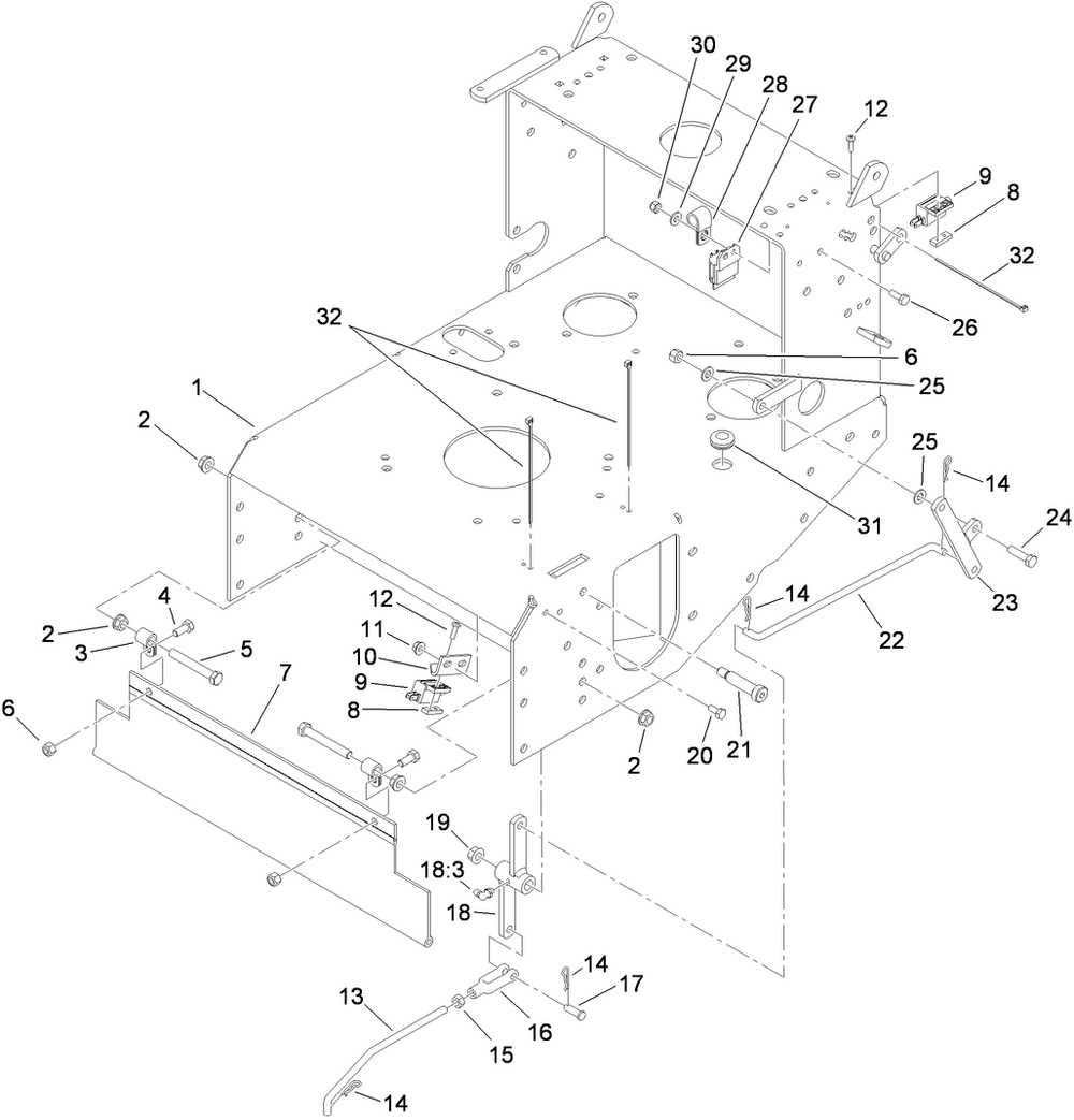 Deck Engagement Assembly Diagram and Parts List for 39934 (310000001-310999999)(2010) Toro Lawn Mower
