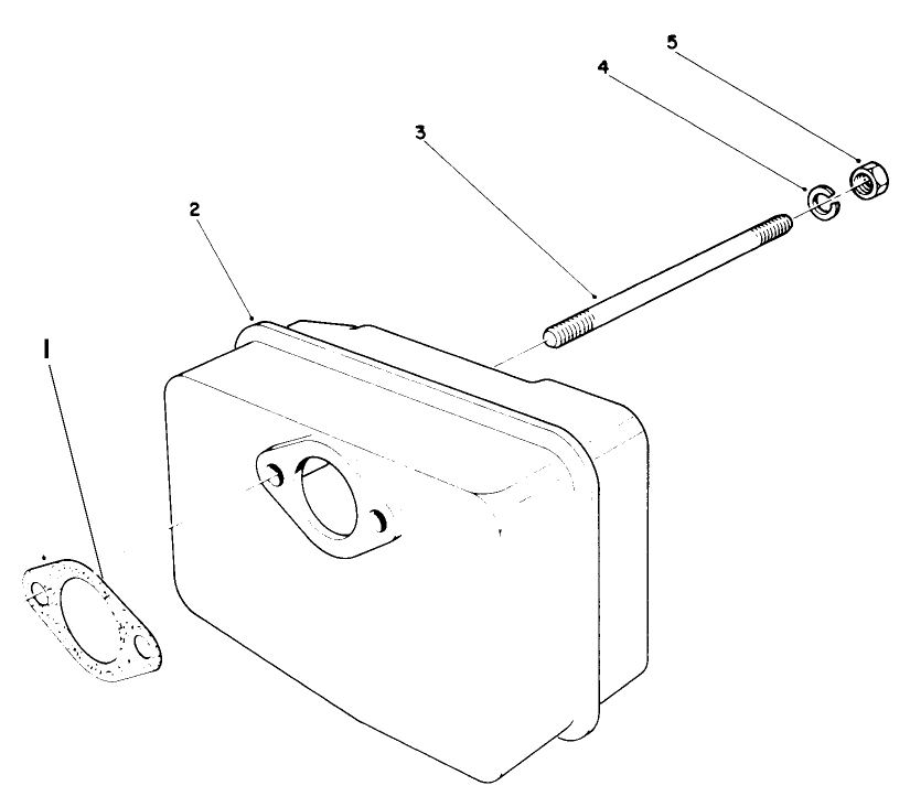 Muffler Assembly Diagram and Parts List for 38185 9000001 - 9999999 Toro Snow Blower