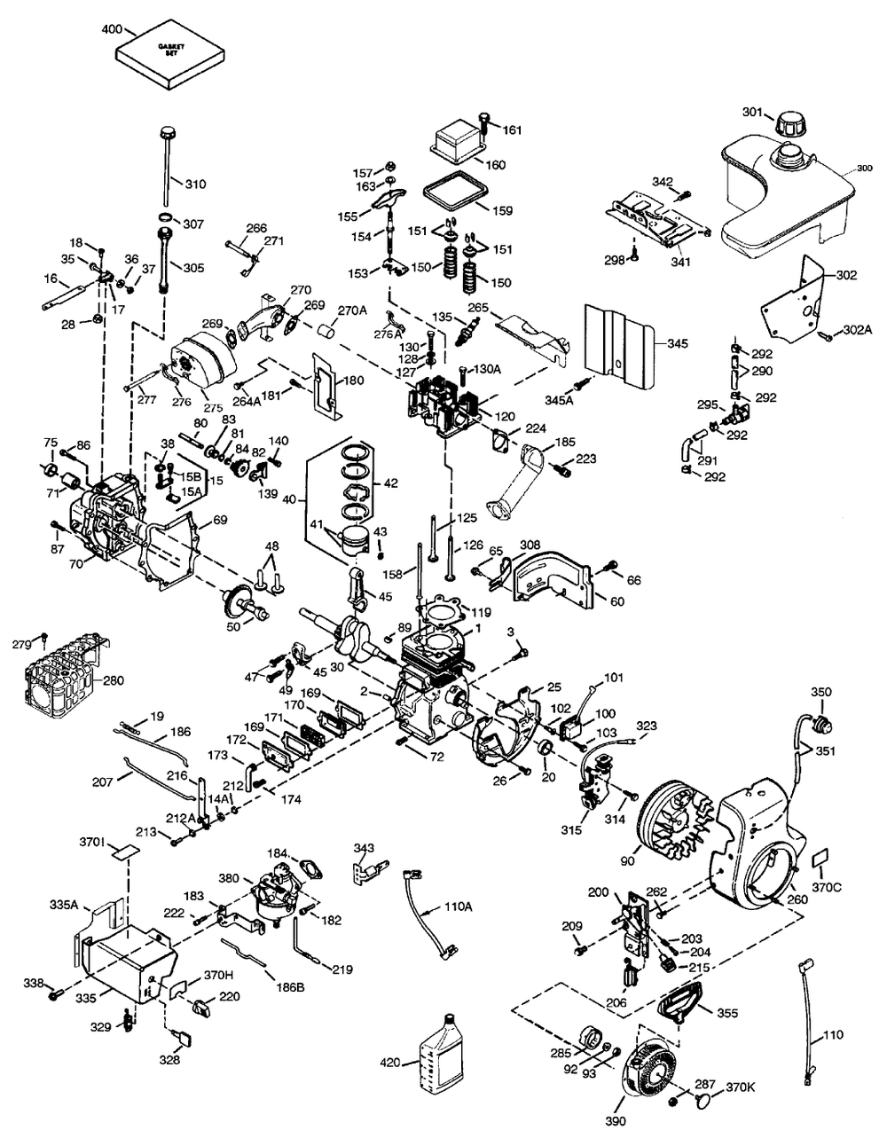 Engine Tecumseh Model #ohsk80-221201a (Continued) Diagram and Parts List for 38542 99000001 - 99999999 Toro Snow Blower