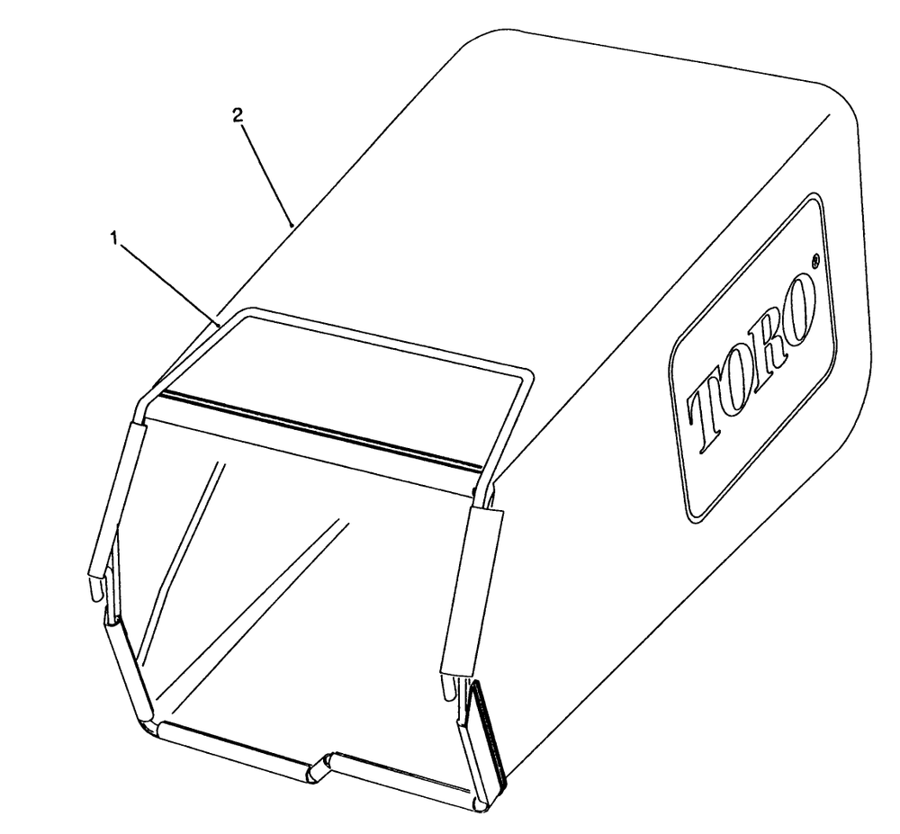 Grass Bag Assembly Diagram and Parts List for 26625B 2000001 - 2999999 Toro Lawn Mower