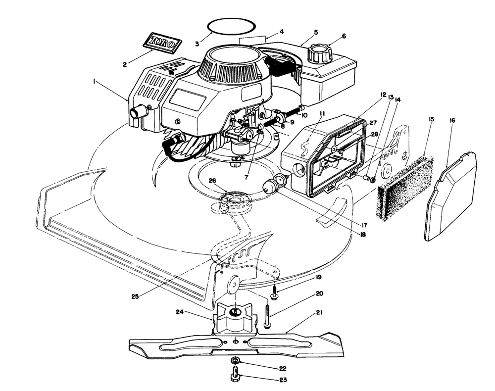 Engine Assembly (Model No. 47pg7) Diagram and Parts List for 20747C 8000001 - 8999999 Toro Lawn Mower