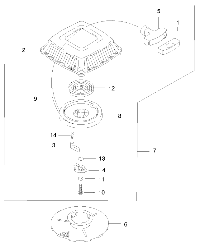 Starter Diagram and Parts List for 22172 9900001 - 9999999 Toro Lawn Mower