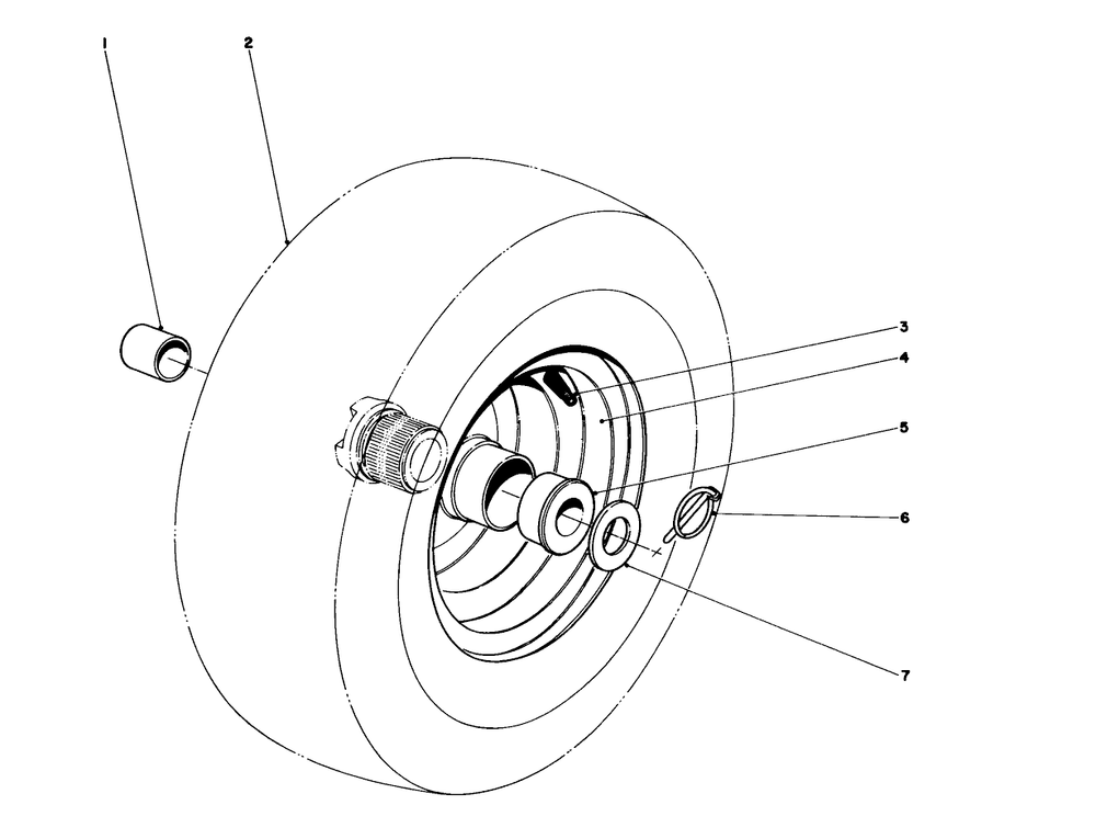 Wheel Assembly Diagram and Parts List for 31995 6000001 - 6999999 Toro Snow Blower