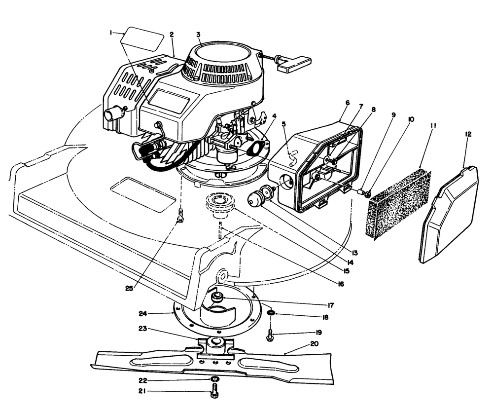 Engine Assembly (Model 22035) Diagram and Parts List for 22035 1000001 - 1999999 Toro Lawn Mower