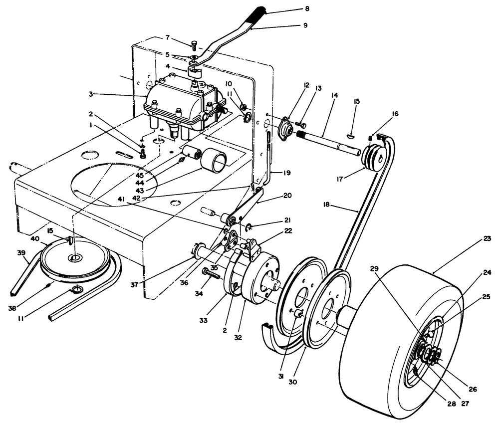 Axle Assembly Diagram and Parts List for 30114 1000001 - 1999999 Toro Lawn Tractor Accessories