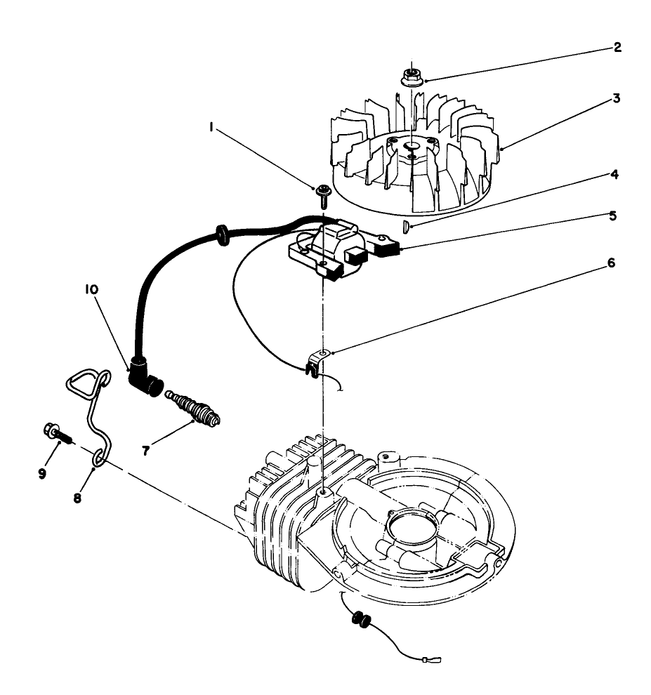 Ignition Assembly (Model No. 47pl0-3) Diagram and Parts List for 22700 1000001 - 1999999 Toro Lawn Mower
