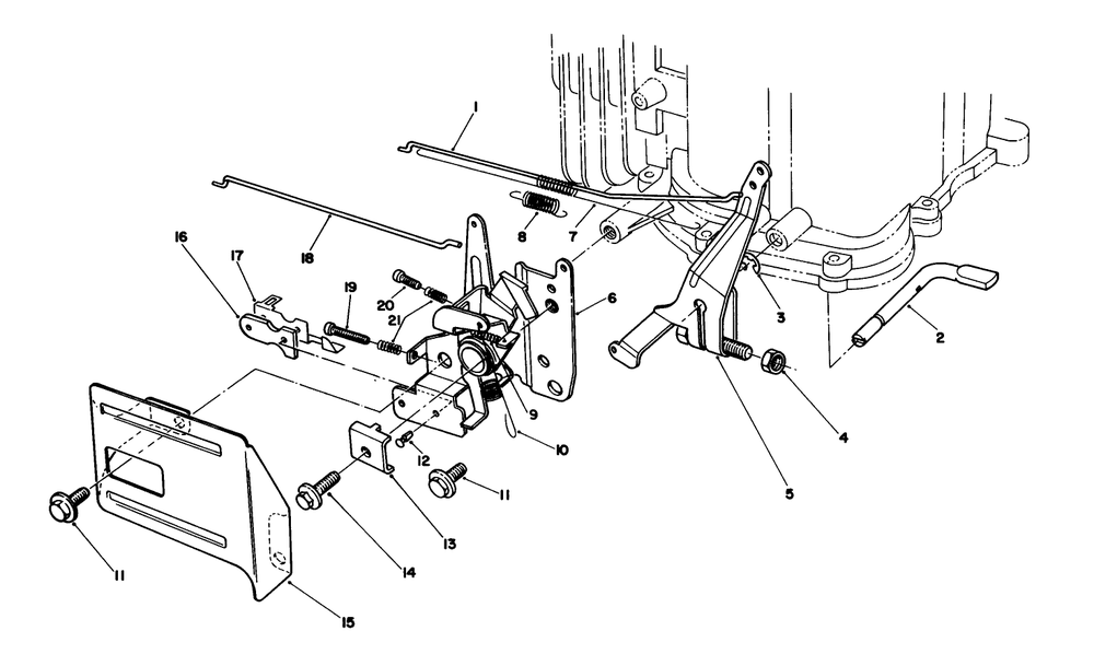 Governor Assembly (Engine No. Vmj8) Diagram and Parts List for 26620CG 9000001 - 9999999 Toro Lawn Mower