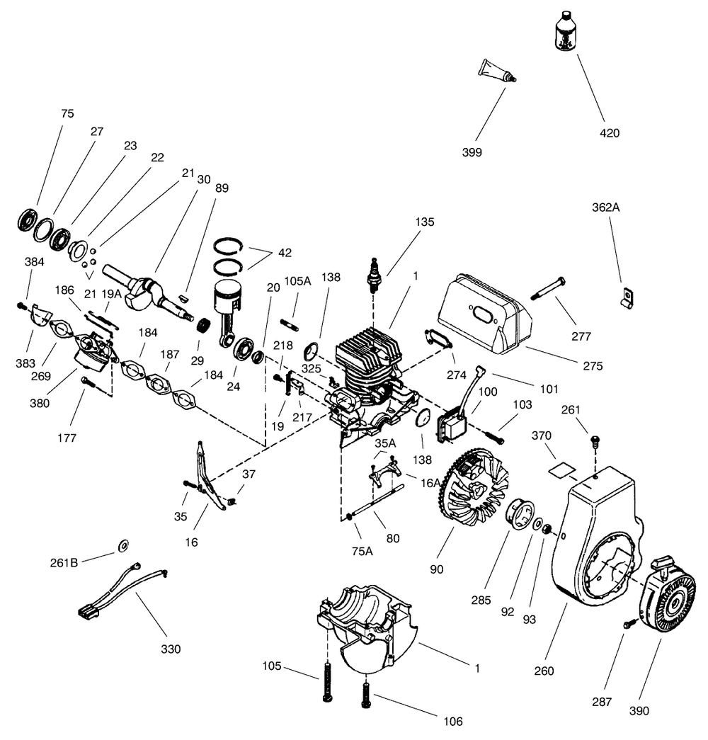 Engine Tecumseh Model No. Hsk850 Type 8313b Diagram and Parts List for 38410 7900001 - 7999999 Toro Snow Blower