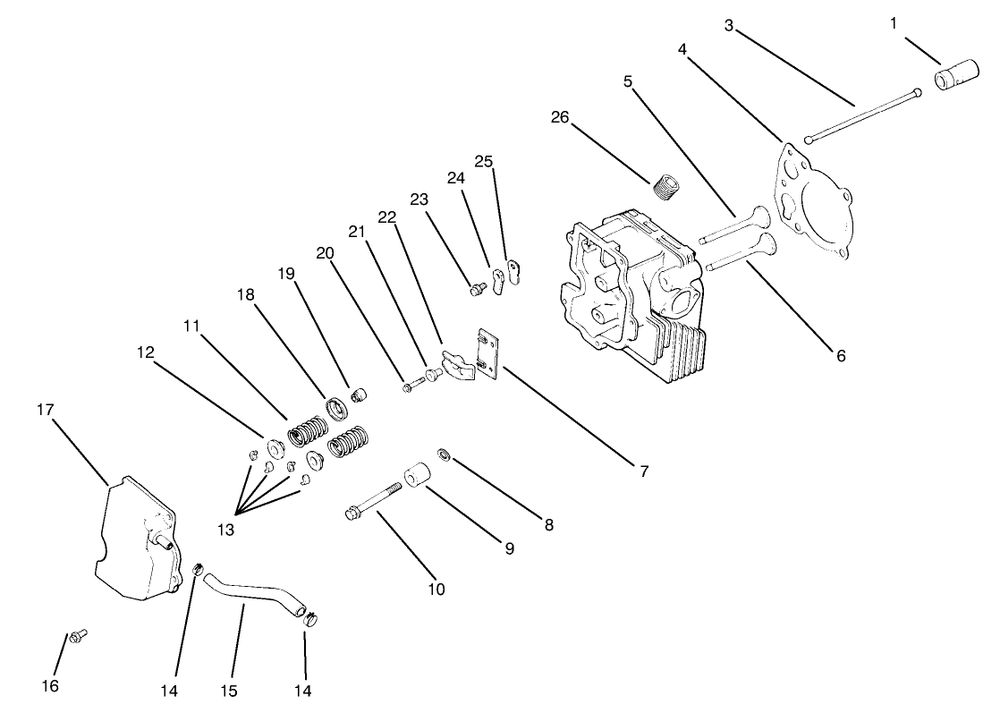 Cylinder Head, Valve & Breather Engine Kohler Model No. Cv14s-1429 Diagram and Parts List for 30187 790001 - 795000 Toro Lawn Tractor Accessories