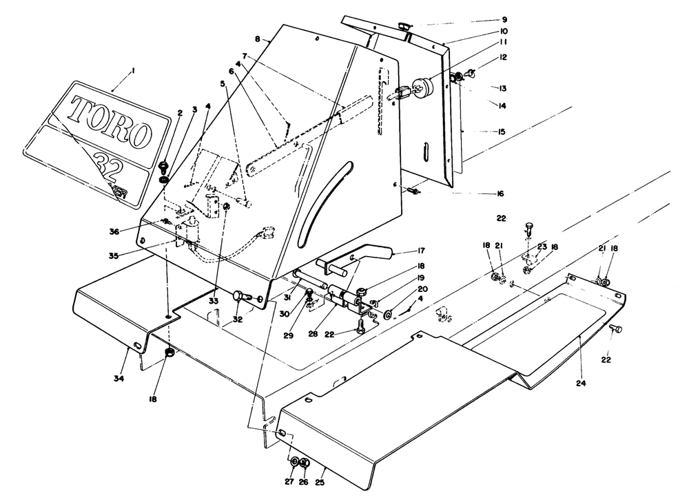 Front Tower Assembly Diagram and Parts List for 56155 4000001 - 4999999 Toro Lawn Tractor
