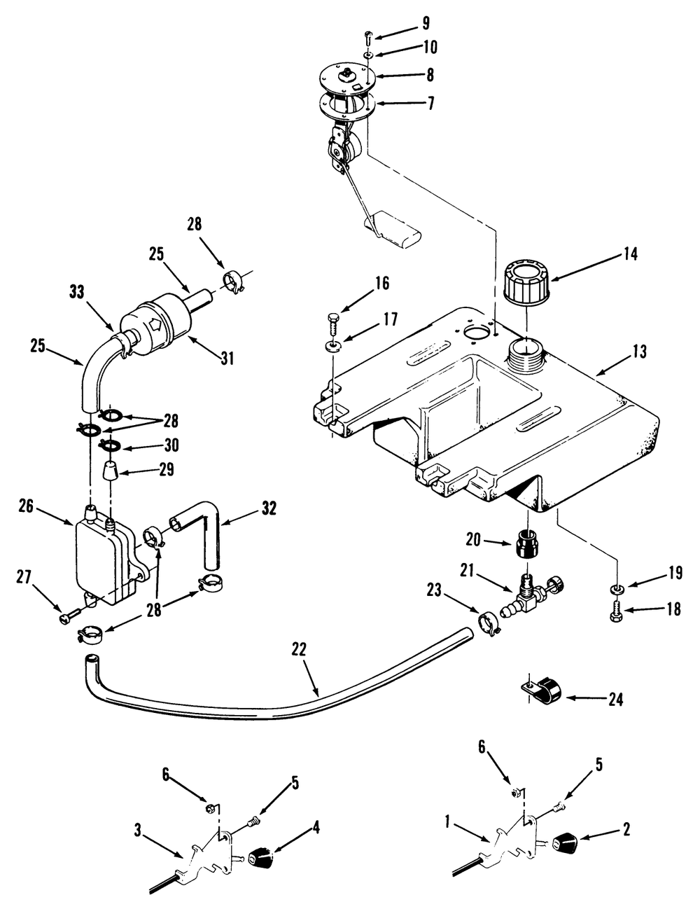 Throttle Choke And Fuel Controls Diagram and Parts List for 41-20OE02 1000001 - 1999999 Toro Lawn Tractor