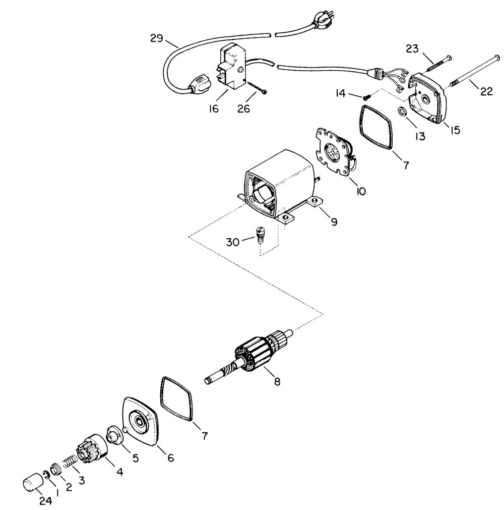 Starter Motor Kit-Model 38-7590 (Optional) Diagram and Parts List for 38065 9000001 - 9999999 Toro Snow Blower