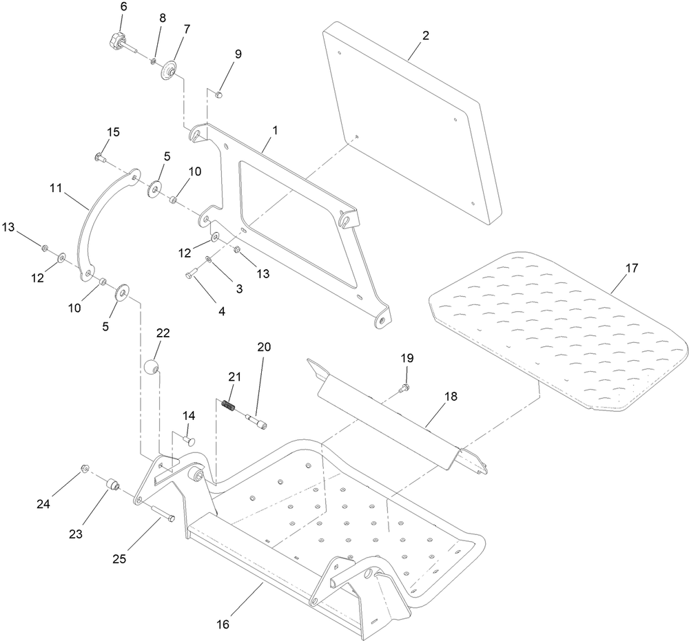 Platform Assembly Diagram and Parts List for 72517 400000000 - 414499999 Toro Lawn Mower