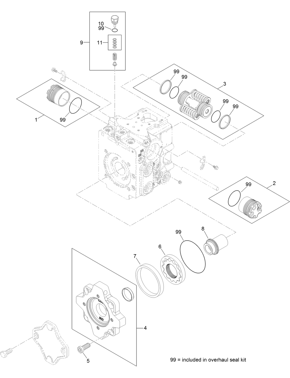 Rear Hydraulic Pump Assembly No. 139-4801 Diagram and Parts List for 22530 414400000 - 999999999 Toro Lawn Tractor Accessories