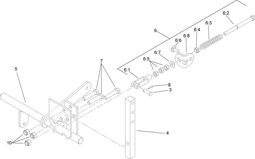 Left Hand Motion Control Assembly Diagram and Parts List for 74450TE (290000001-290999999)(2009) Toro Lawn Mower