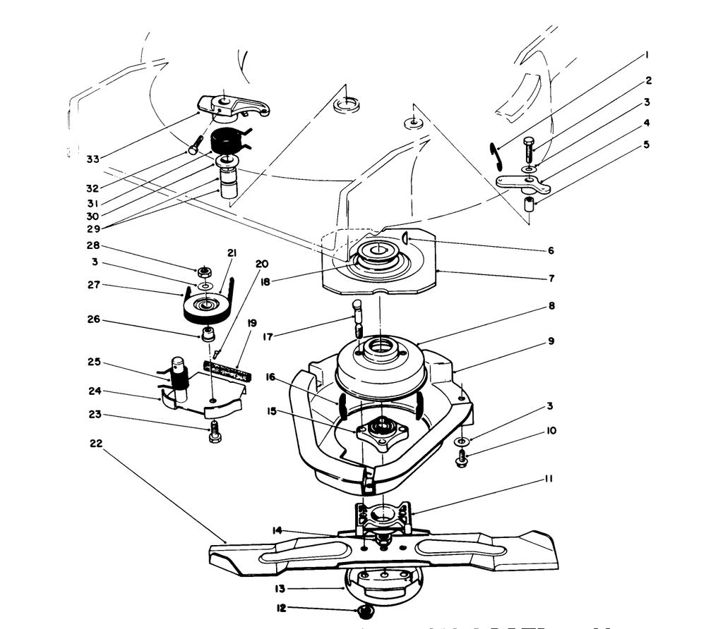 Blade Brake Clutch Assembly Diagram and Parts List for 20667 0000001 - 0999999 Toro Lawn Mower