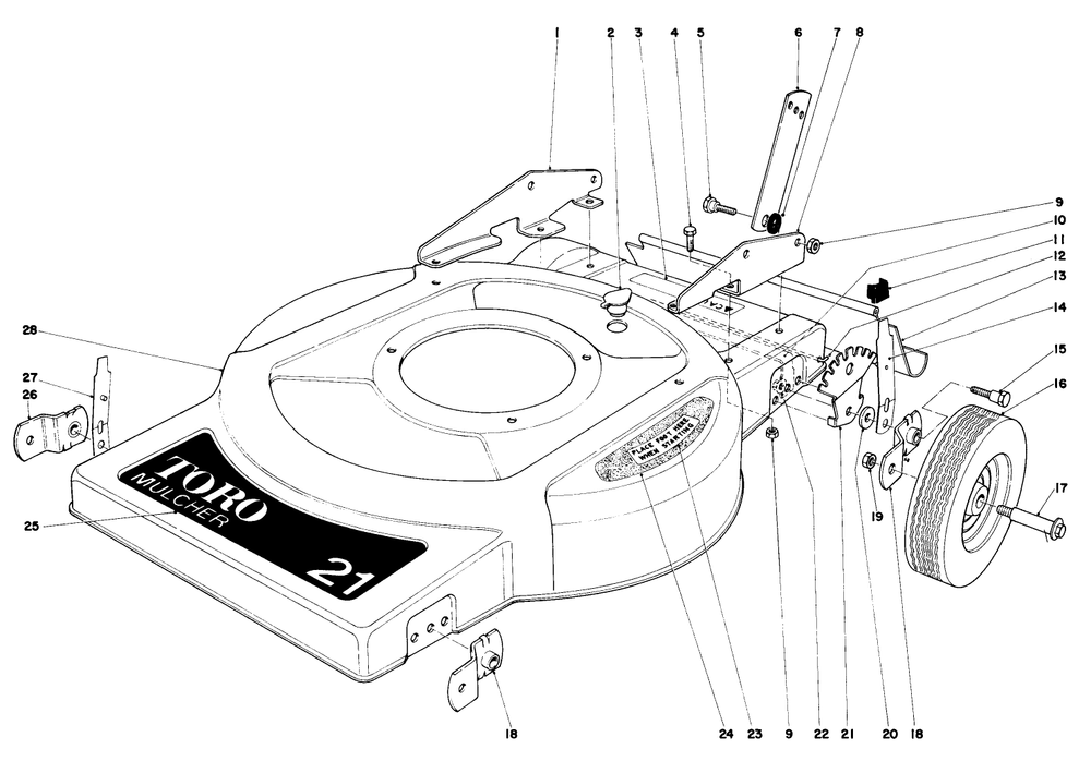 Housing Assembly Diagram and Parts List for 18017 9000001 - 9999999 Toro Lawn Mower