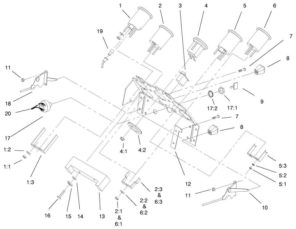 Gauges, Warning Lights & Controls Diagram and Parts List for 73502 7900001 - 7999999 Toro Lawn Tractor