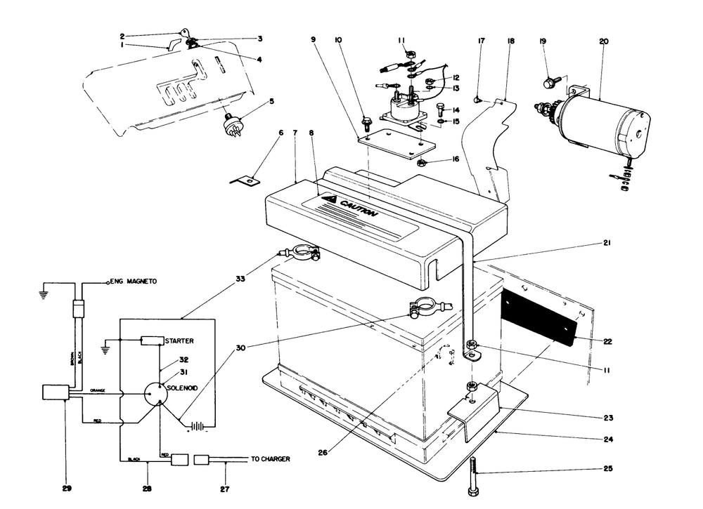12 Volt Starting Motor Kit 37-4640 (Optional) Diagram and Parts List for 38095 3000001 - 3999999 Toro Snow Blower