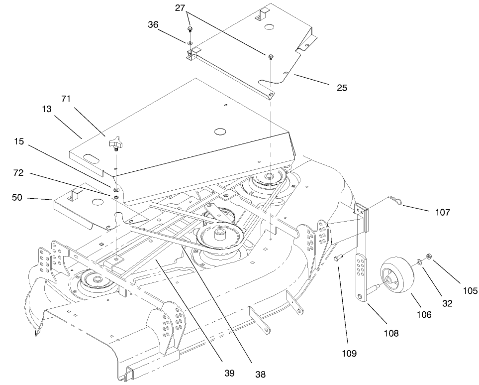 Cover And Gage Wheels Diagram and Parts List for 30152 690001 - 699999 Toro Lawn Mower