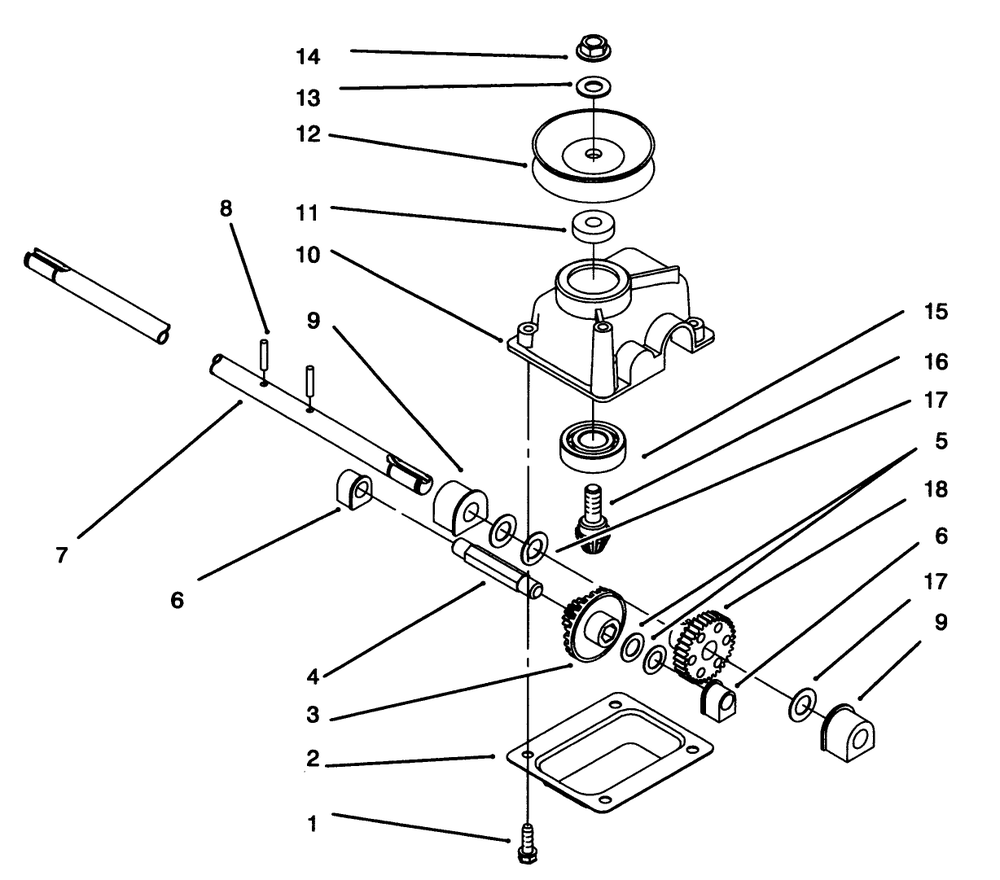 Gear Case Assembly (Model No. 20807bc Only) Diagram and Parts List for 20802BC 5900001 - 5999999 Toro Lawn Mower
