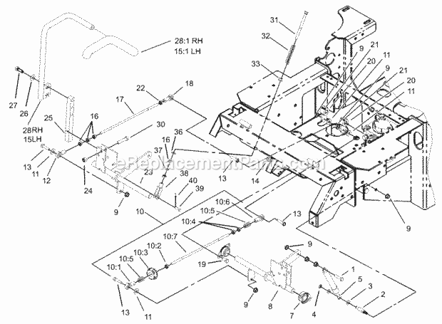 Motion Control System Assembly Diagram and Parts List for 74179 230007001-230999999 Toro Lawn Mower