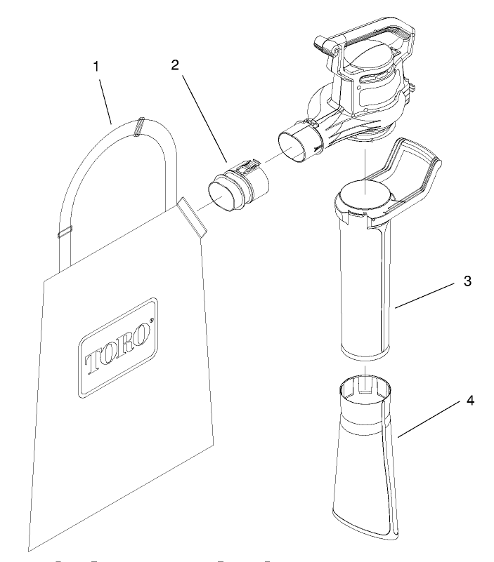 Pages With A Single Line Title Diagram and Parts List for 51587 89000001 - 89999999 Toro Leaf Blower / Vacuum