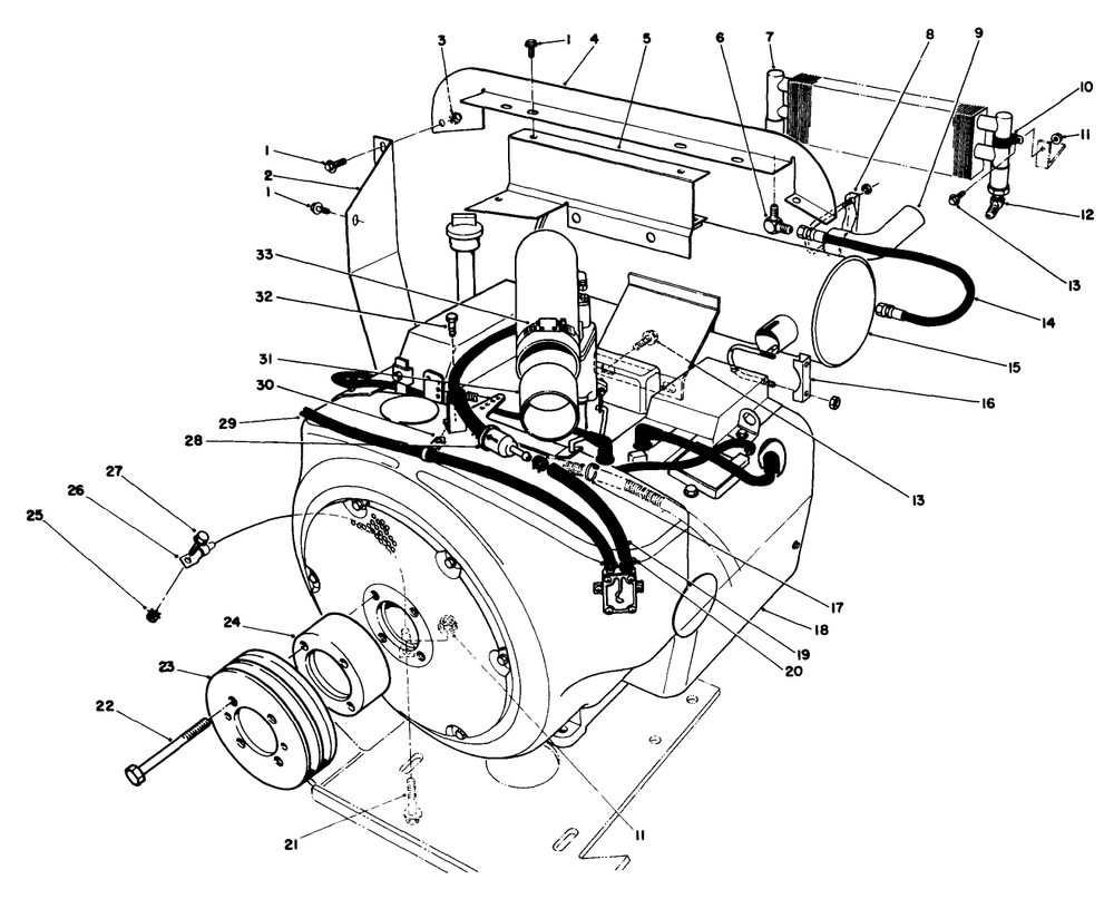 Engine Assembly Diagram and Parts List for 30798 0000001 - 0999999 Toro Lawn Tractor