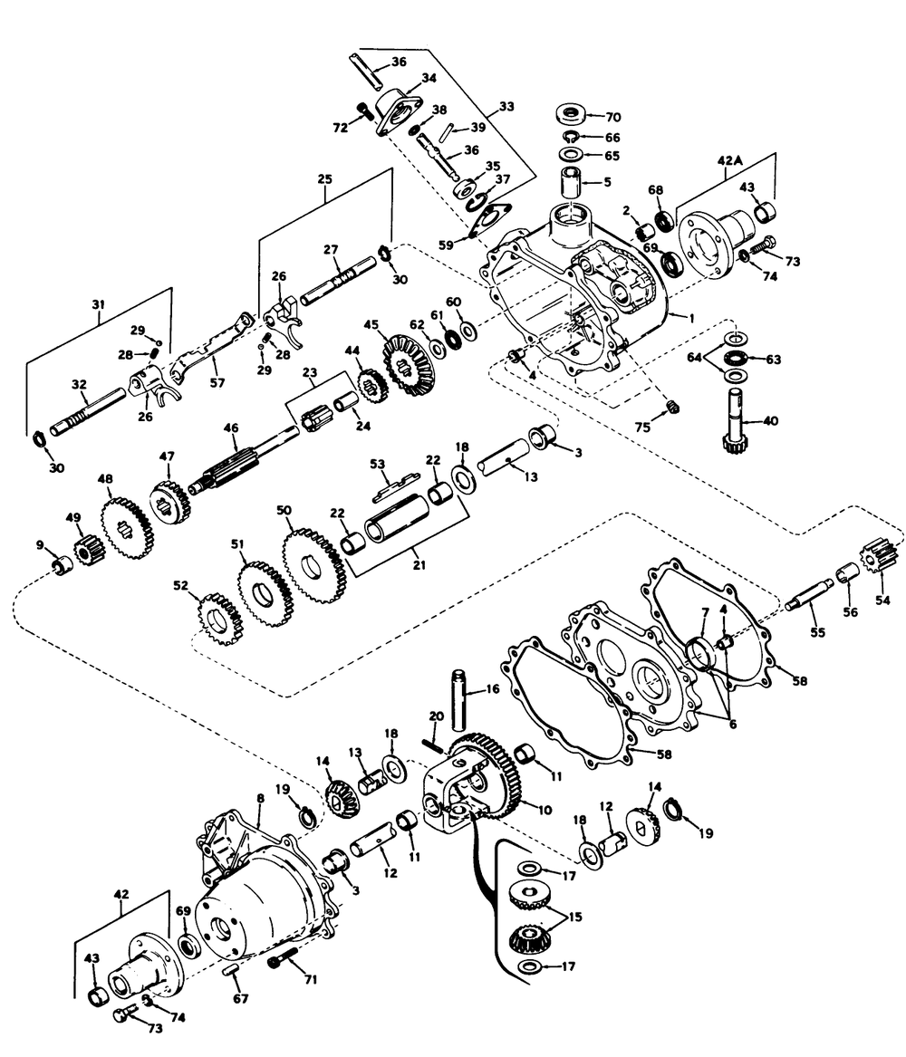 Transmission Diagram and Parts List for 55001 8000001 - 8999999 Toro Lawn Tractor