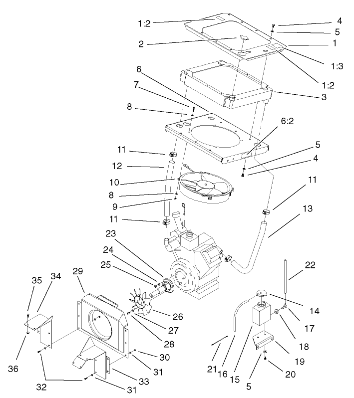 Engine Assembly 1 Diagram and Parts List for 74214 (220000001-220999999)(2002) Toro Lawn Mower