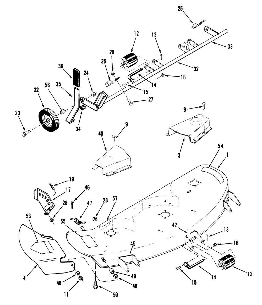 Cutting Unit Assembly Diagram and Parts List for D5-42MS01 2000001 - 2999999 Toro Lawn Mower