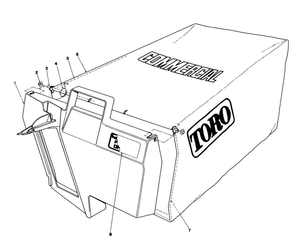 Grass Bag Assembly No. 11-5609 Diagram and Parts List for 22015 6000001 - 6999999 Toro Lawn Mower