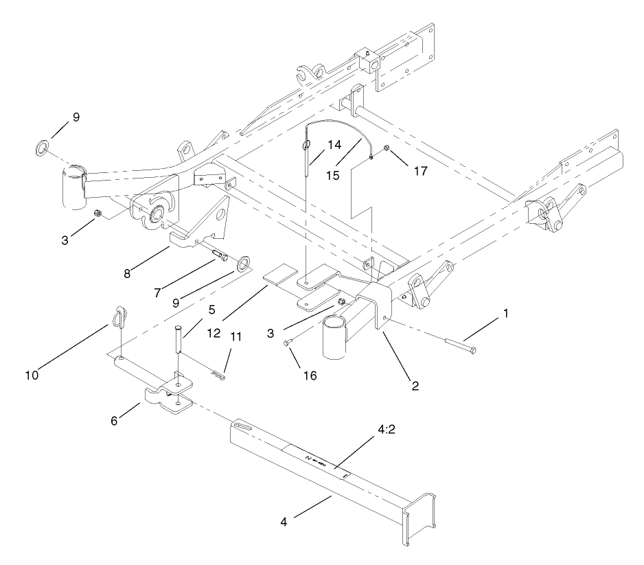 Stand Assembly Diagram and Parts List for 74236 (220000001-220999999)(2002) Toro Lawn Mower