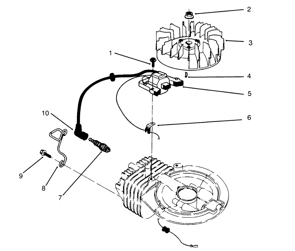Ignition Assembly (Model No. 47pr4-7) Diagram and Parts List for 22044BC 5900001 - 5999999 Toro Lawn Mower