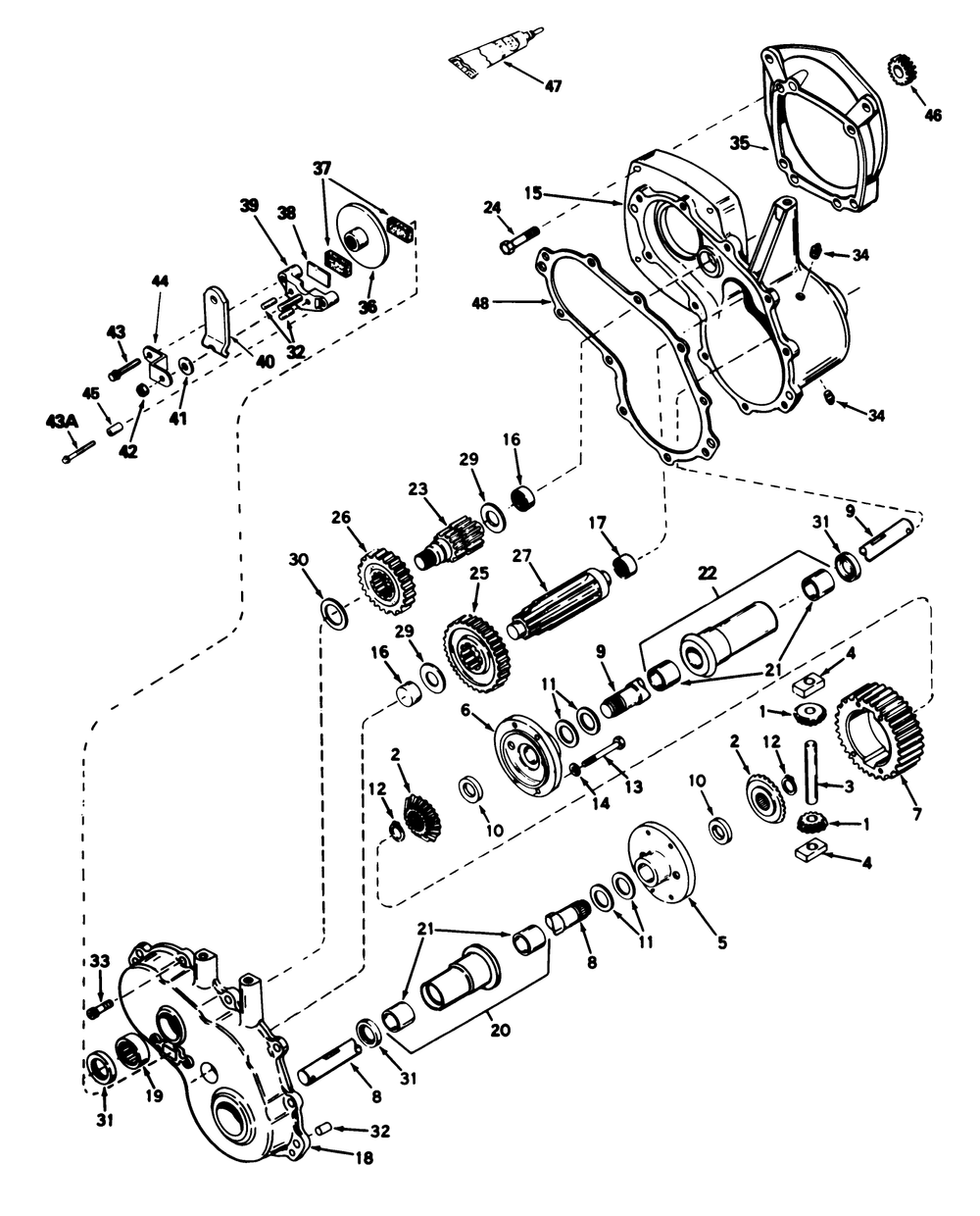 Gear Reduction And Differential Diagram and Parts List for 30754 (800001-899999)(1988) Toro Lawn Tractor