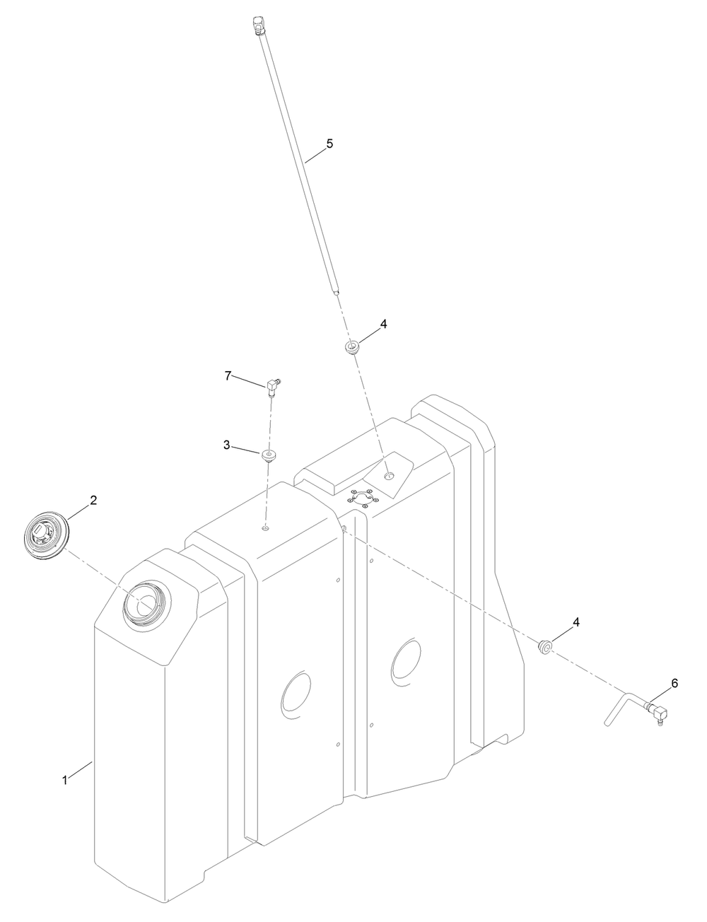 Fuel Tank Assembly No. 136-1572 Diagram and Parts List for 23803 400000000 - 999999999 Toro Lawn Tractor Accessories