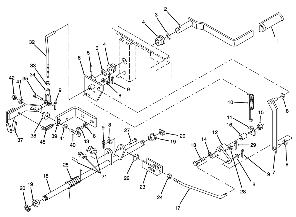 Parking Brake Assembly Diagram and Parts List for Y1-16OEE4 2000001 - 2999999 Toro Lawn Tractor