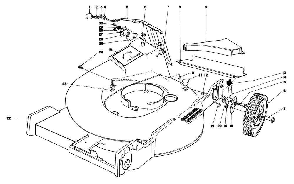Housing Assembly Diagram and Parts List for 20725 0000001 - 0999999 Toro Lawn Mower