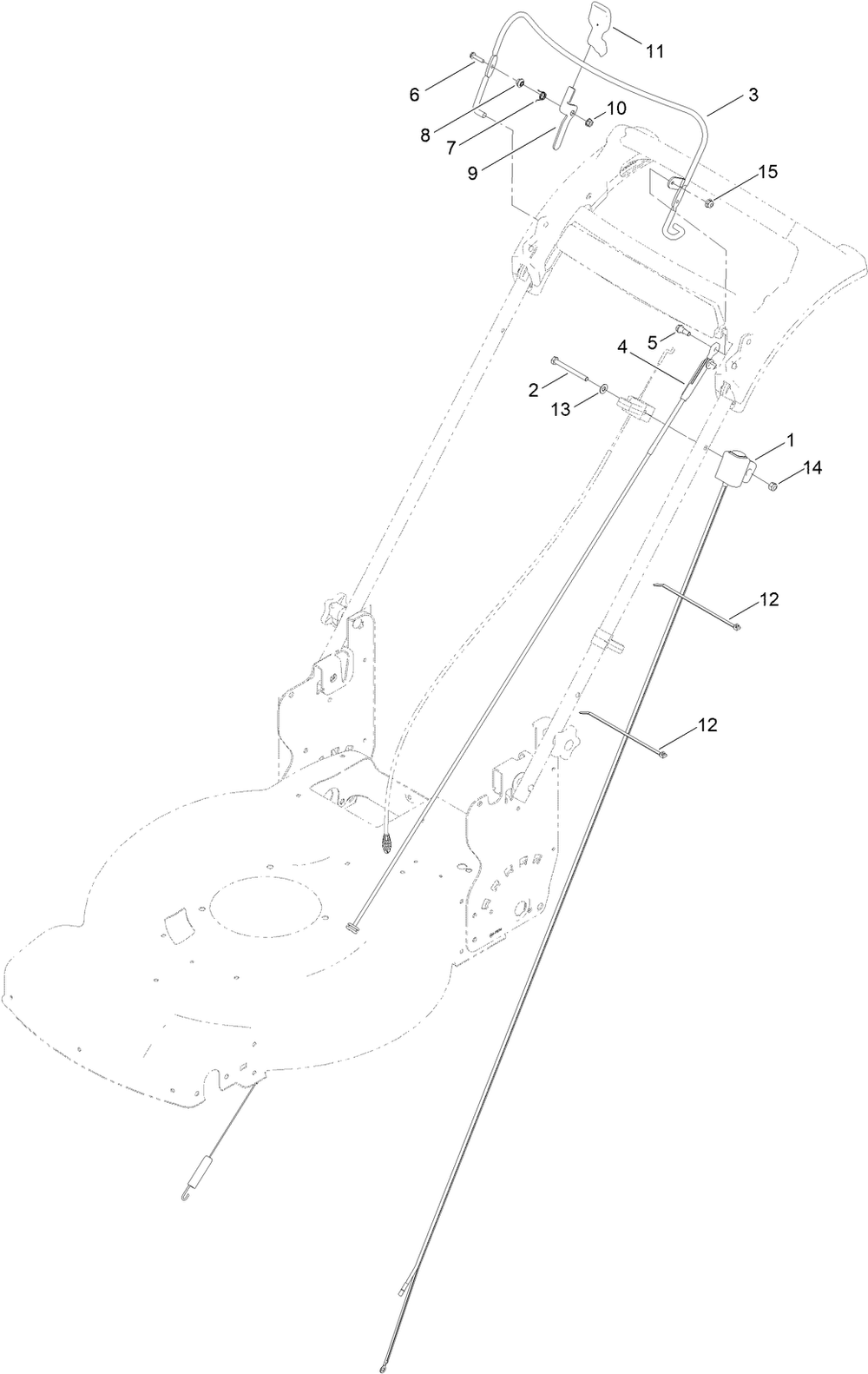 Upper Handle Assembly Diagram and Parts List for 21772 400000000 - 409999999 Toro Lawn Mower