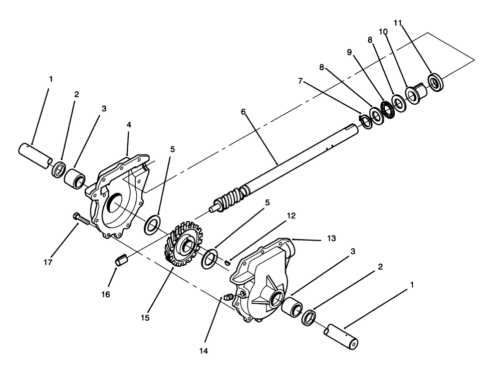 24" Auger Gearcase Assembly No. 74-1560 Diagram and Parts List for 38543 4900001 - 4999999 Toro Snow Blower
