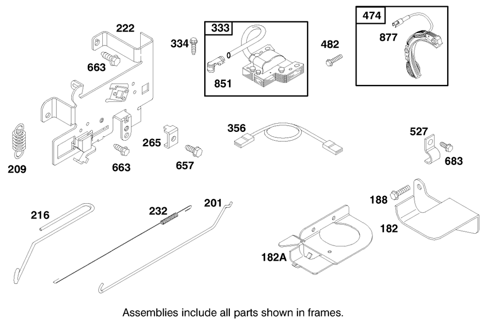 Engine Briggs & Stratton Model Diagram and Parts List for 70084 8900001 - 8999999 Toro Lawn Tractor