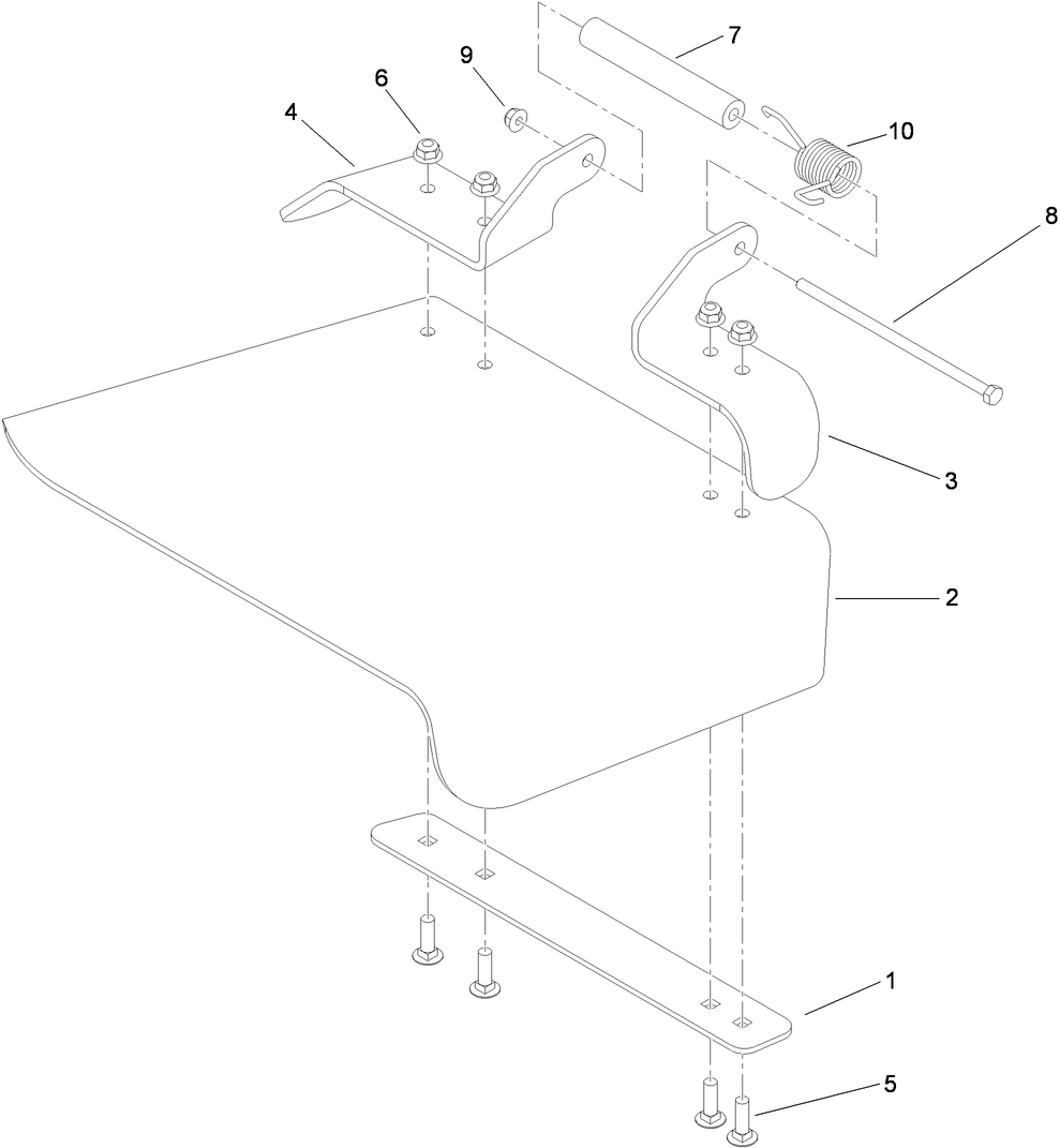 Deflector Assembly Diagram and Parts List for 74568TE (311000001-311999999)(2011) Toro Lawn Mower