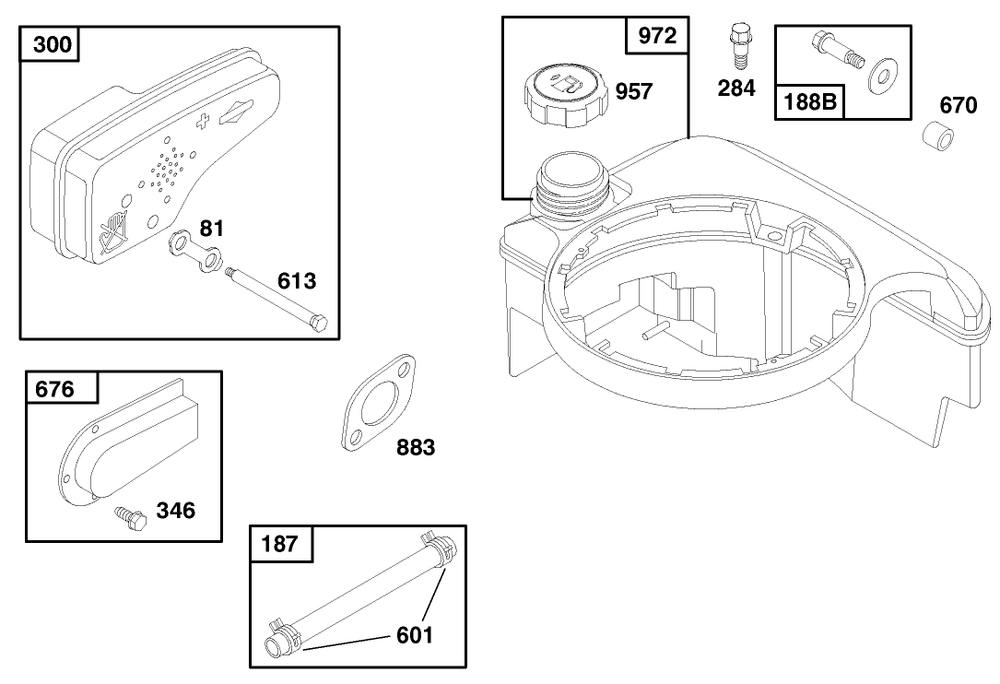 Engine Briggs & Stratton Model 12f802-0667-01 Diagram and Parts List for 20808 7900001 - 7999999 Toro Lawn Mower