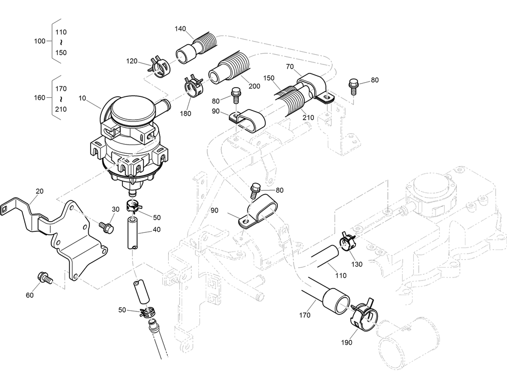 Oil Separator Assembly Diagram and Parts List for 22530 414400000 - 999999999 Toro Lawn Tractor Accessories