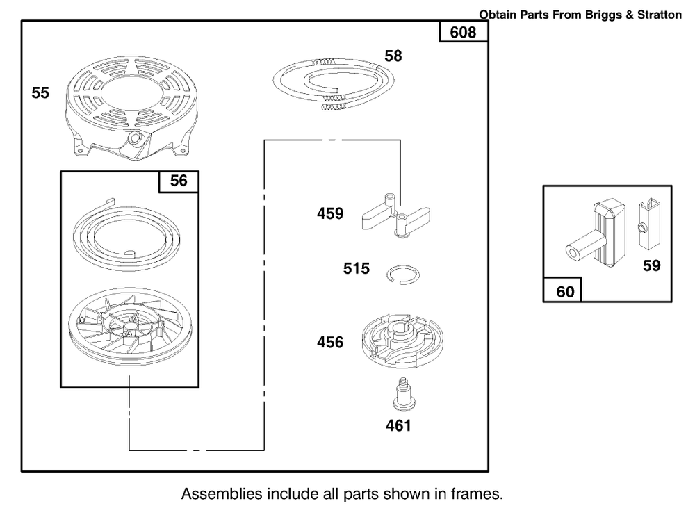 Engine Briggs & Stratton Model 12f802-0667-01 Diagram and Parts List for 20803 7900001 - 7999999 Toro Lawn Mower