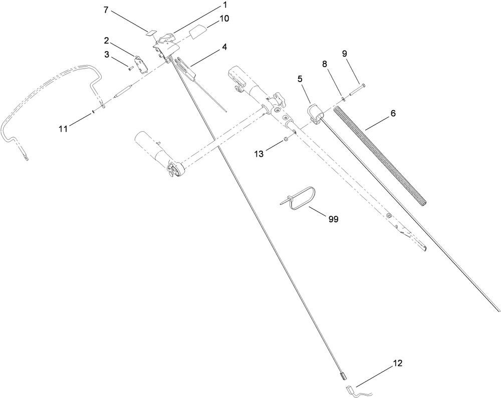 Switch Assembly Diagram and Parts List for 20897 316000001 - 316999999 Toro Lawn Mower