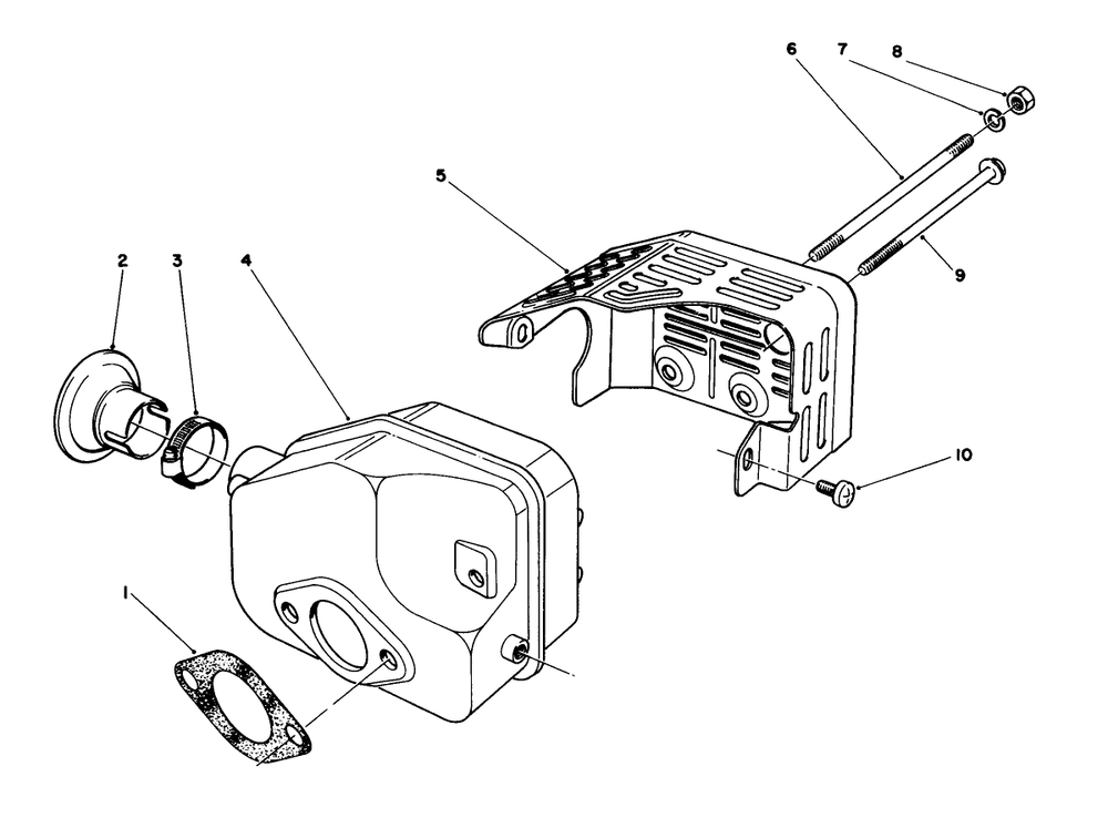 Muffler Assembly (Model No. 47pk9-3) Diagram and Parts List for 22036 0000001 - 0999999 Toro Lawn Mower