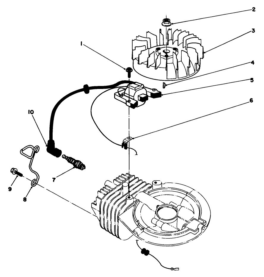 Ignition Assembly (Model No. 47pn2-3) Diagram and Parts List for 22031 3900001 - 3999999 Toro Lawn Mower