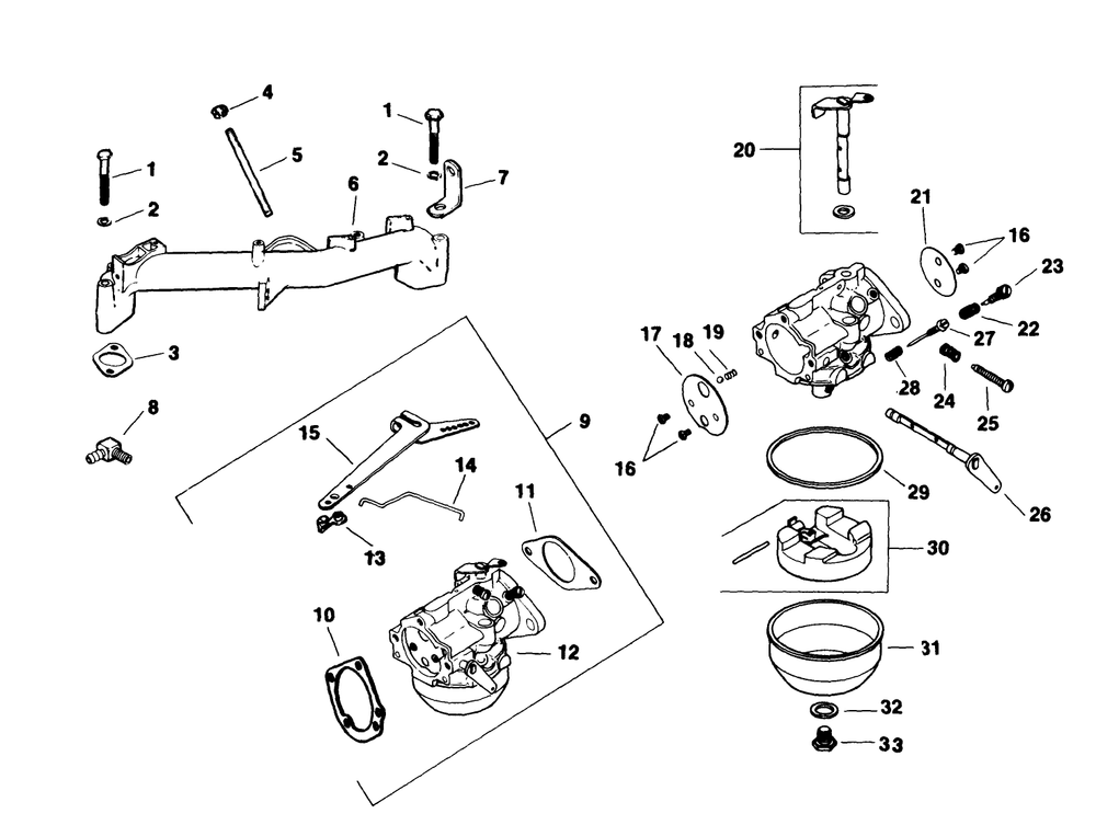 Carburetor-Engine Kohler Model No. M18qs-24657 (Continued) Diagram and Parts List for 30718 1000001 - 1999999 Toro Lawn Tractor