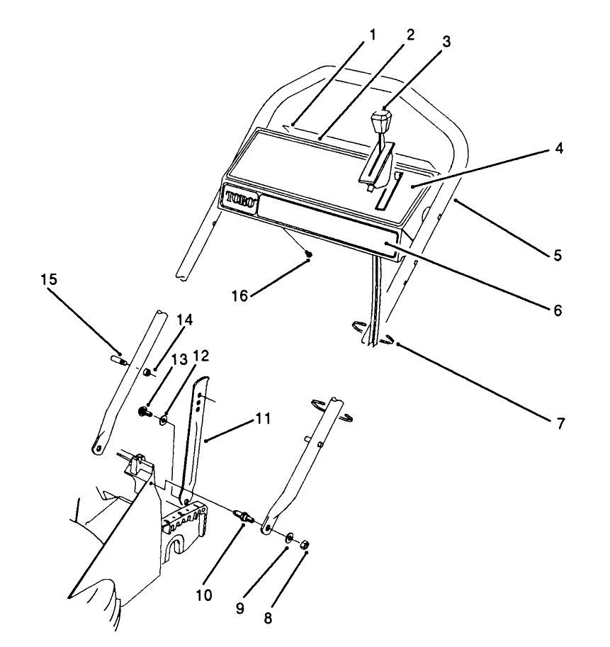 Handle Assembly Diagram and Parts List for 26562 2000001 - 2999999 Toro Lawn Mower
